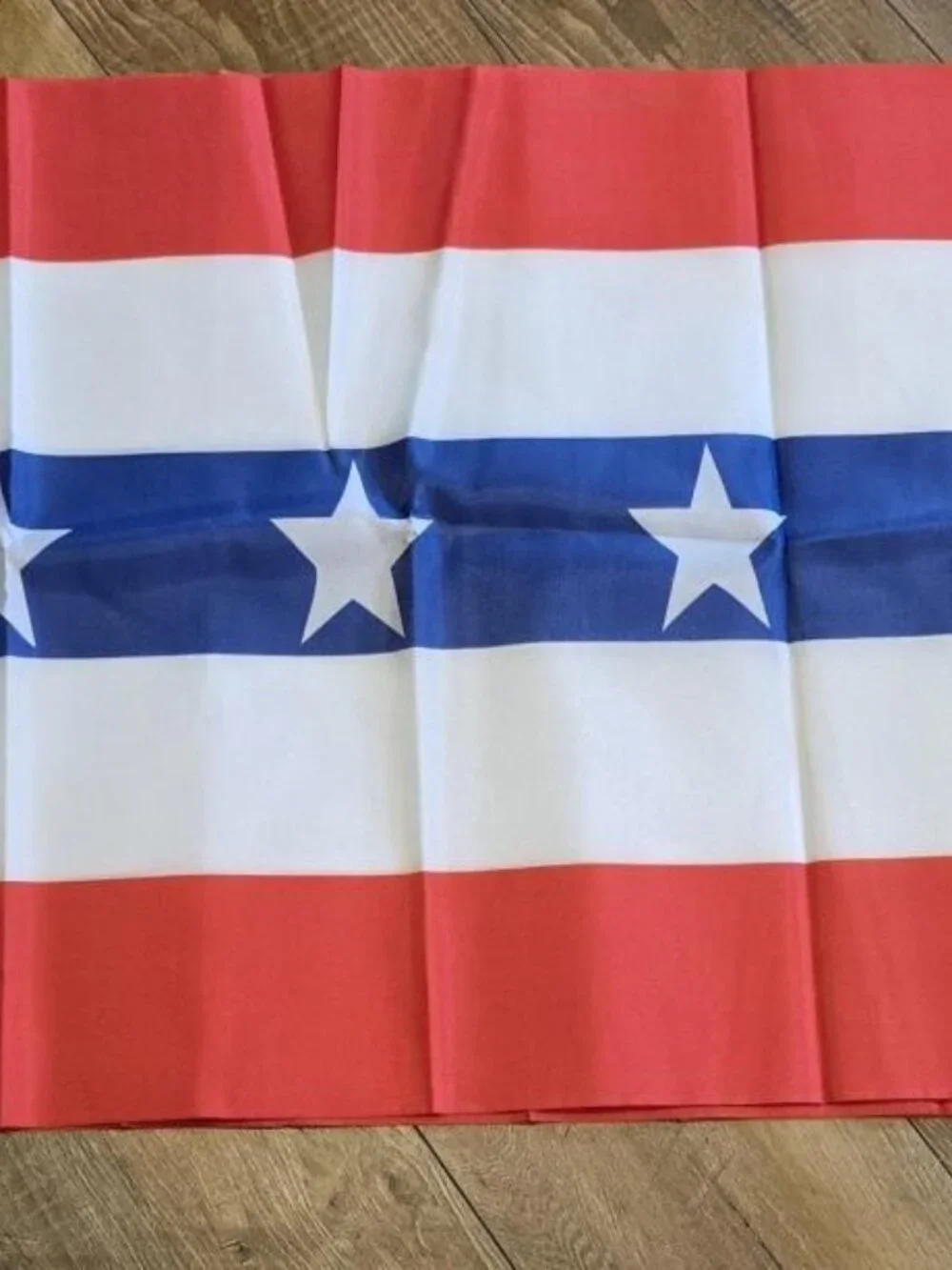 Patriotic Red White and Blue Star Bunting Banner / Fabric Runner 19' x 19.5